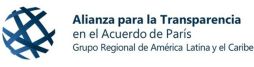 PATPA Logo con el text: Alianza para la Transparencia en el Acuerdo de Paris Grupo Regional de America Latina y  el Caribe
